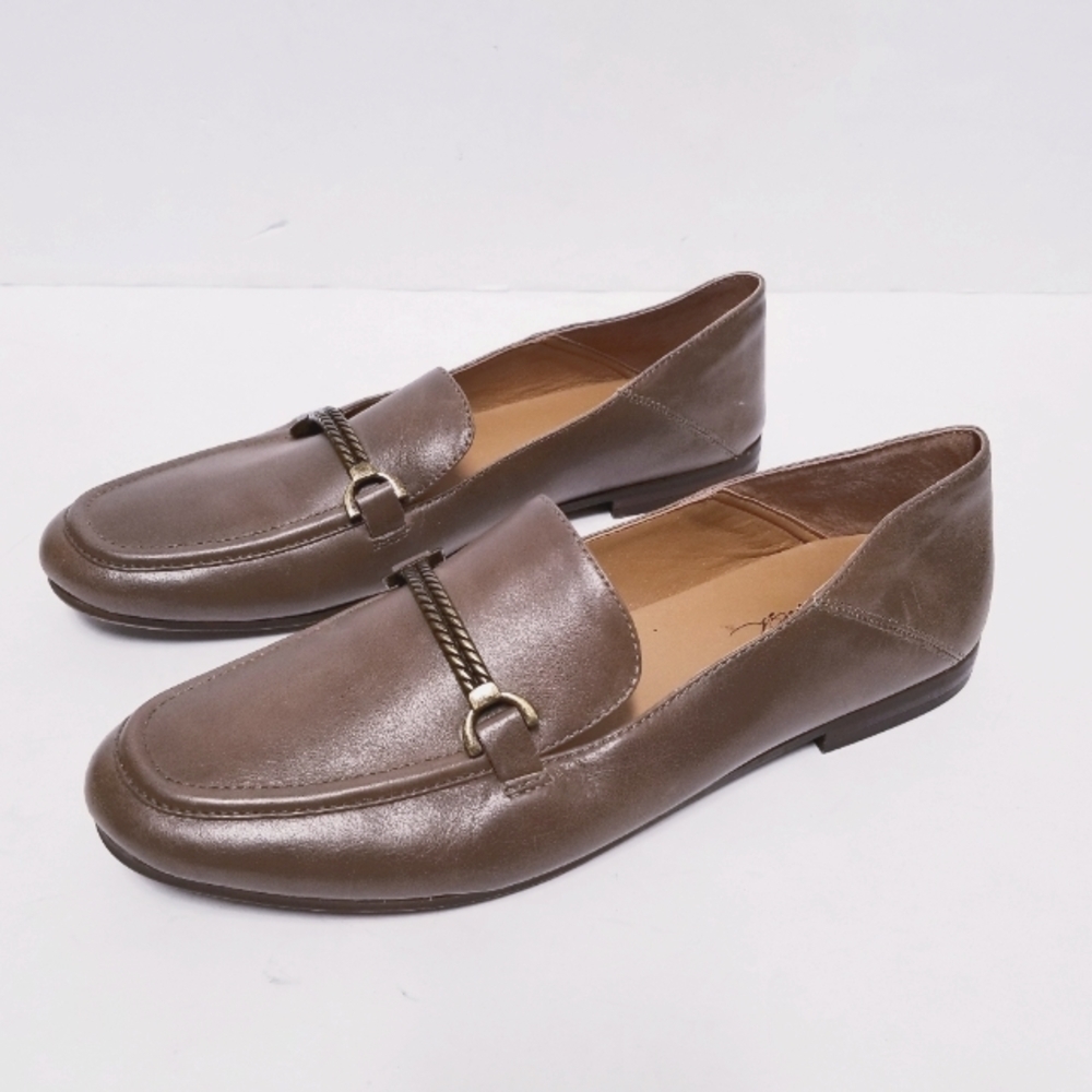 Patricia Nash Fia Taupe Leather Horsebit Loafers